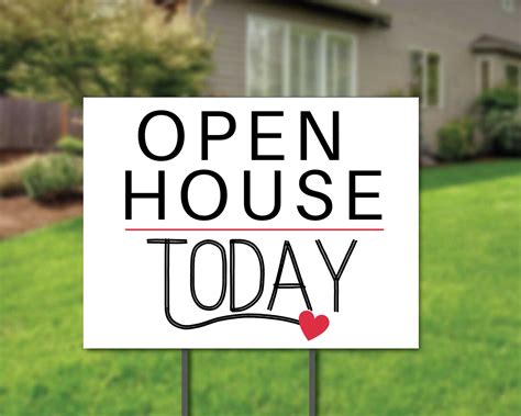 Open House Yard Sign 2 Real Estate Sign Open Houses Real Etsy