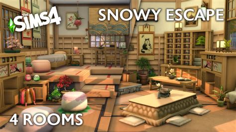 4 Snowy Escape Themed Rooms With Platforms The Sims 4 Stop Motion