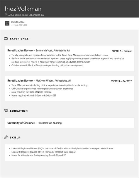 Rn-utilization Review Resume Samples | Velvet Jobs