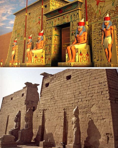 The Present And Virtual Reconstruction Photo Of The Famous “temple Of Luxor” In Egypt Photo Via