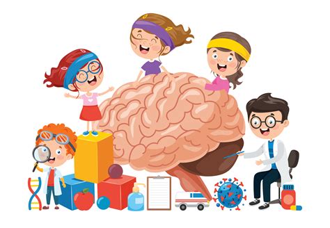 Concepto De Dibujos Animados Del Cerebro Humano Y Los Niños 913538