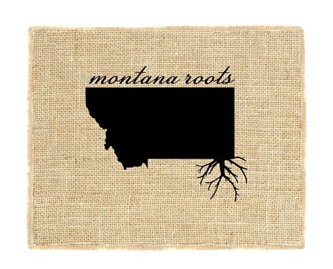 Montana Roots Framed Or Unframed Burlap Art Wall Art Etsy