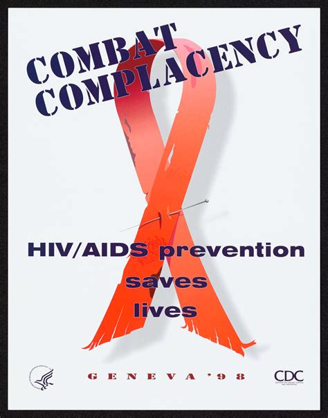 Combat Complacency Hivaids Prevention Saves Lives Aids Education Posters