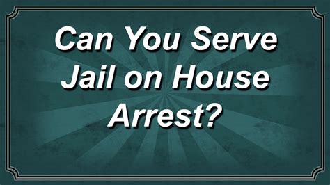 The crime is not punishable by a minimum term in jail, and; Can You Serve Jail on House Arrest? - YouTube
