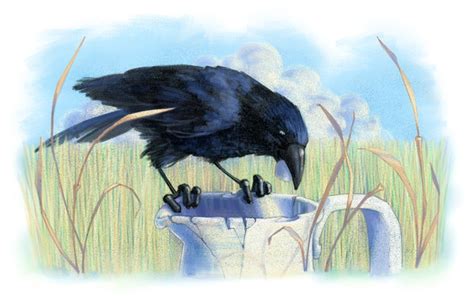 The story concerns a thirsty crow that comes upon a pitcher with water at the bottom, beyond the reach of its beak. 1000+ images about Crow and the Pitcher on Pinterest