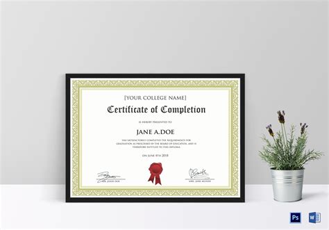 Diploma Certificate Design Template In Psd Word