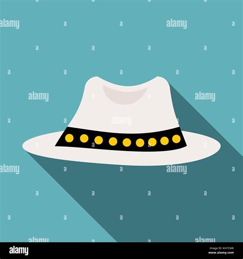 White Hat Icon Flat Style Stock Vector Image And Art Alamy