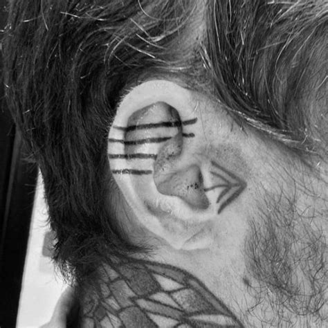 Check out the images, designs and collections. 100 Ear Tattoos For Men - Inner And Outer Design Ideas