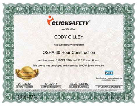 Osha 30 Hour Construction Certificate Ppt