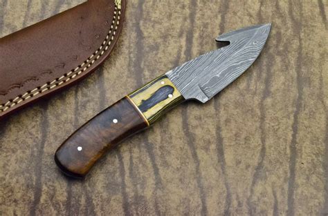 Hand Forged Damascus Steel Blade Hunting Knife Rose Wood Nb Cutlery Ltd