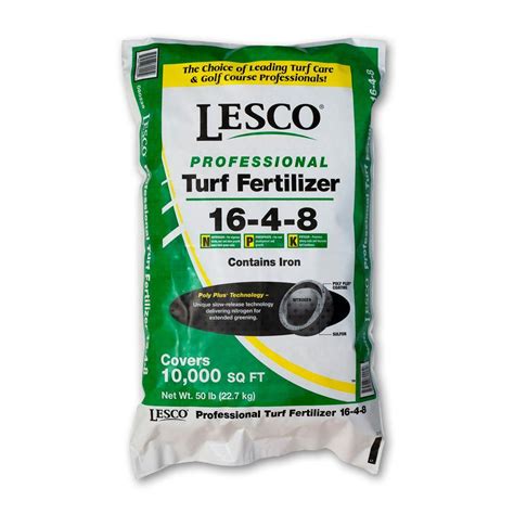 Lesco 50 Lbs 16 4 8 Polyplus Fertilizer With Iron 80225 The Home Depot