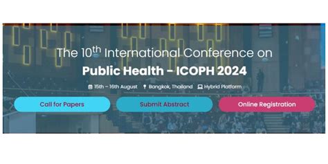 The 10th International Conference On Public Health Icoph 2024