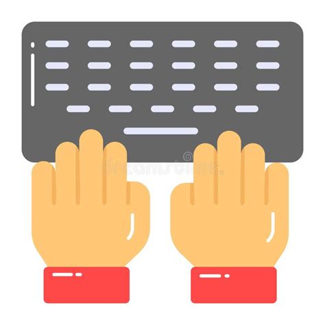 Hands On Keyboard Concept Of Typing Vector Unique Icon Stock Vector