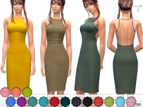 The Sims Resource Open Back Dress By Ekinege Sims 4 Downloads