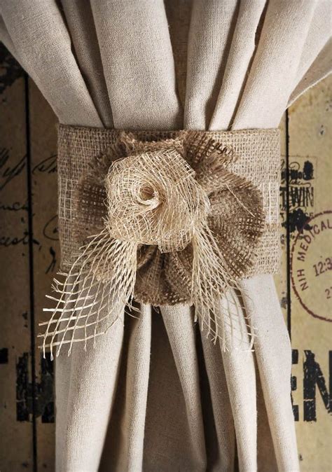 You need burlap, felt and a few craft supplies and then you can hang your little owl on his own tree branch. Burlap Jute Rose Curtain Tie Back Home Decor by ...