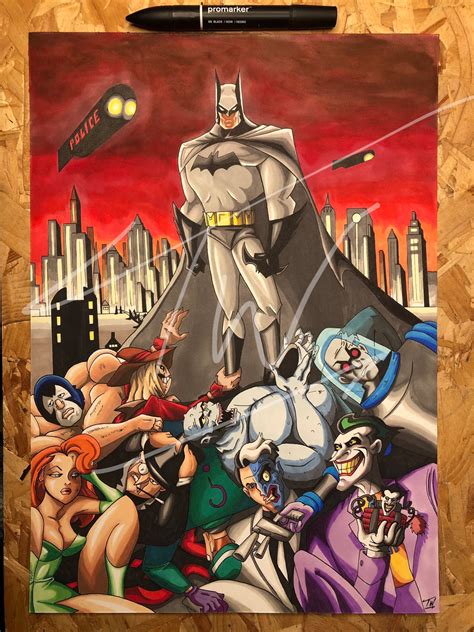 Batman Cartoon 90s Nostalgia Print Etsy