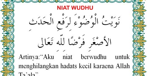 Bacaan Niat Wudhu dan Artinya