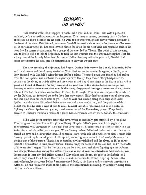 The lord of the rings summary. the hobbit summary pdf | Bilbo Baggins | Middle Earth ...
