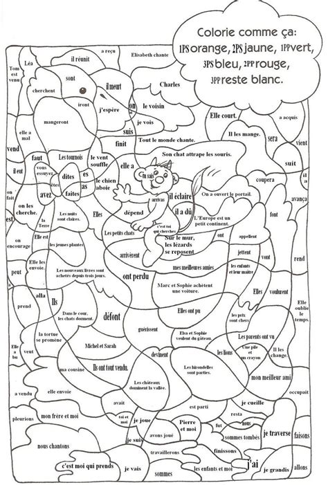 Coloriage Magique Conjugaison  Les Personnes  Grammaire intérieur
