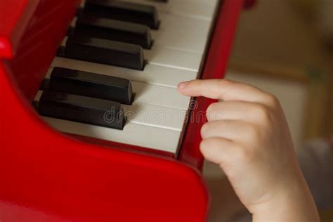 Child Hands Playing Toy Piano Stock Photo Image Of Educational