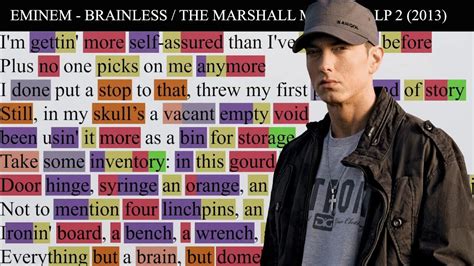 Eminem Brainless Rhyme Scheme Highlighted Youtube
