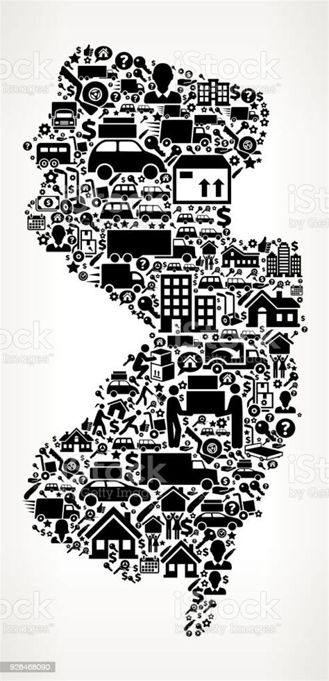 New Jersey Moving And Relocation Vector Icon Pattern Stock Illustration - Download Image Now