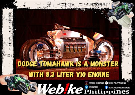 Dodge Tomahawk Is A Monster With 83 Liter V10 Engine Its Top Speed Is