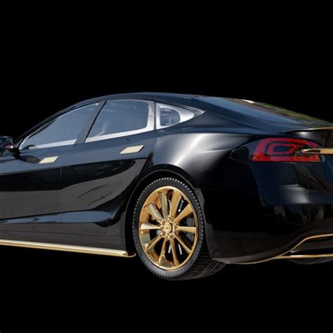 This Tesla Model S Plaid Concept Car Is Covered In Gold And You Can
