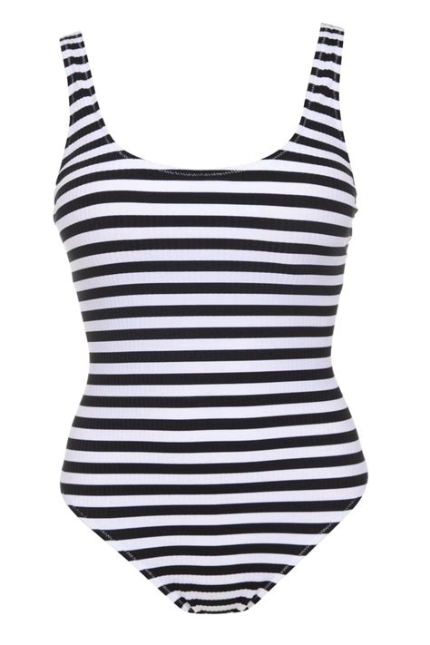 Swimsuits For All Hotshot Striped Ribbed Swimsuit Ashley Graham New