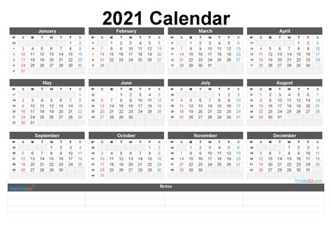 Printable 2021 Calendar Free Pdf Calendar Printables Free Templates