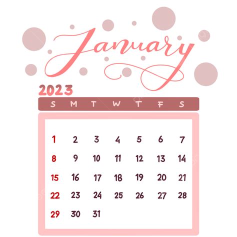 Handwriting Calendar 2023 January Peach Theme 2023 Calender January