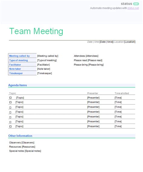 Microsoft teams | invite anyone from outside of your organisation to your meeting. 1 Amazing Team Meeting Agenda Template Download