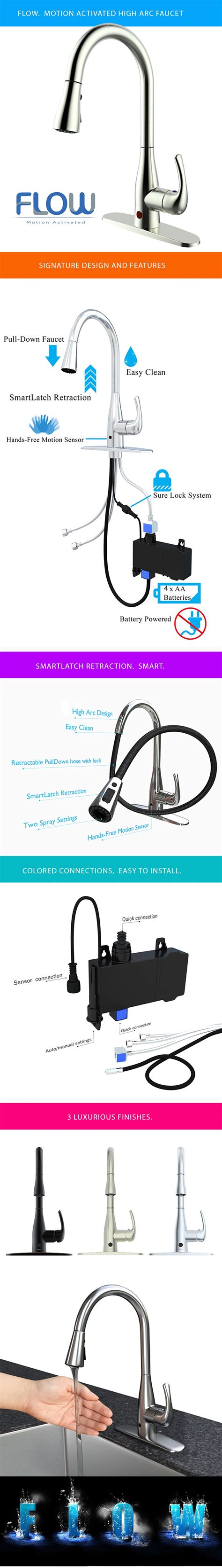 ··· cupc promotional high body pull down zinc spring kitchen faucets for usa. FLOW Motion Activated Single-Handle Pull-Down Sprayer ...