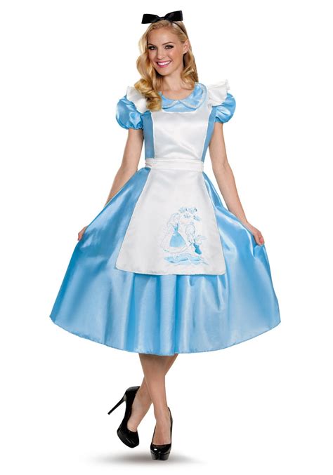 Classic Alice Deluxe Adult Costume Alice In Wonderland Halloween Cosplay Fancy Dress Party