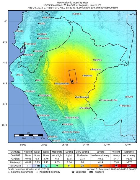 Monday May 27 2019 Great Mag 8 0 Earthquake Northern Peru On Sunday 26 May 2019