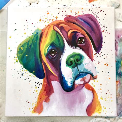 Boxer Dog By Nicole Carothers Boxer Painting Boxer Dogs Art Dog