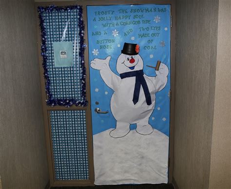 Frosty the snowman, door decorating. Christmas decoration contest turns GNTC into winter wonderland