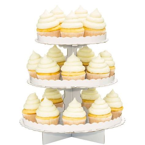 White 3 Tiered Cardboard Cupcake Stand 115in X 1425in White