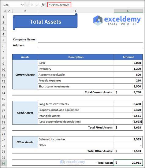 How to Create Consolidated Balance Sheet Format in Excel