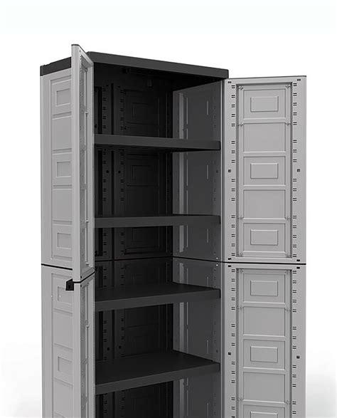 Contico 4 Shelf Plastic Garage Storage Organizer Base Utility Cabinet