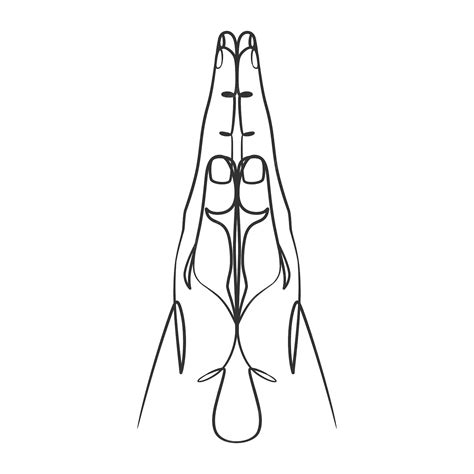 premium vector continuous line drawing of praying hand outline drawing hands in praying