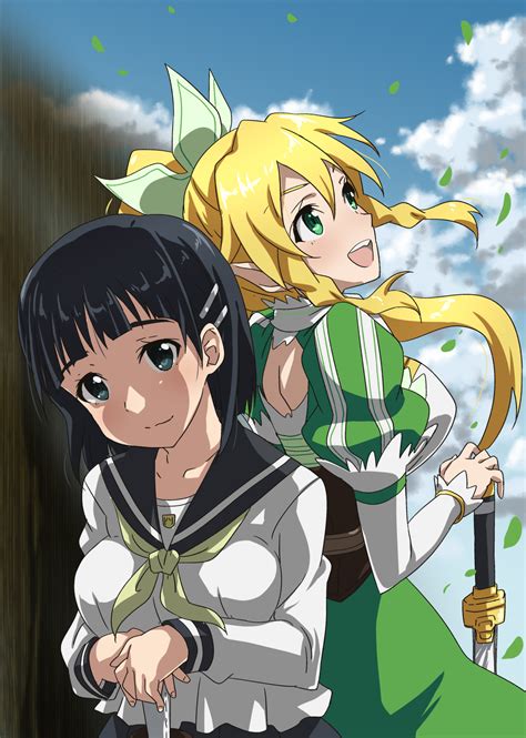 Leafa And Kirigaya Suguha Sword Art Online Drawn By Pokowachikusu