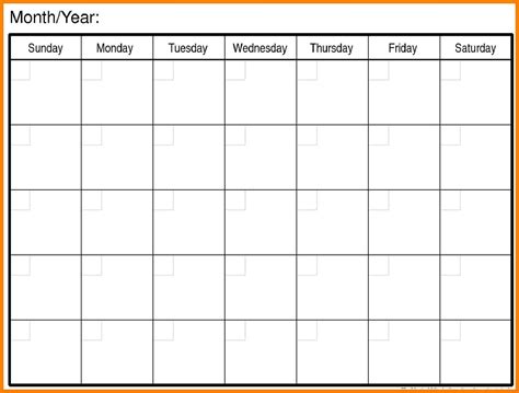 Blank Calendar Template Word Blank Calendar Template Calendar