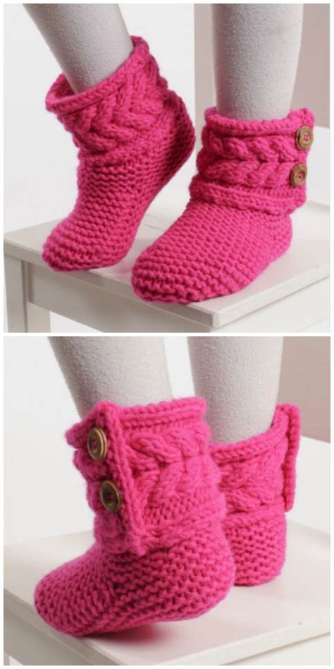 Knitted Slipper Boots Free Pattern Ideas You Ll Love The Whoot