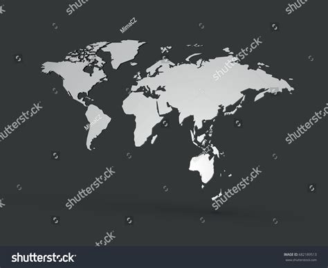 World Map 3d Polygon Vector Stock Vector Royalty Free 682189513