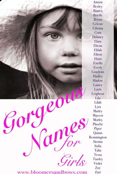 Gorgeous Names For Girls Bloomers And Bows ♥ Amora ♥ Bexley ♥ Bianca ♥