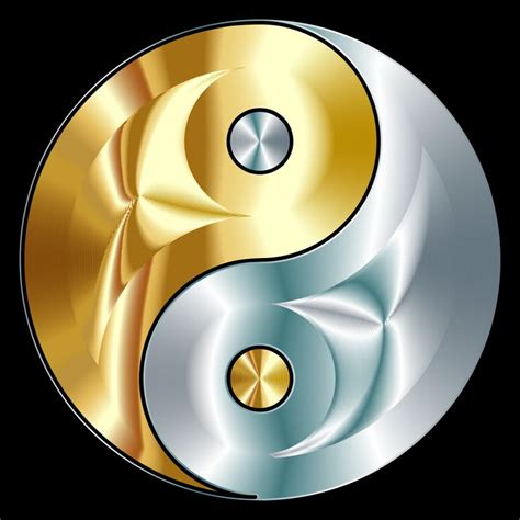 Clipart Gold And Silver Yin Yang Yin Yang Art Ying Yang Art Ying Yang Symbol