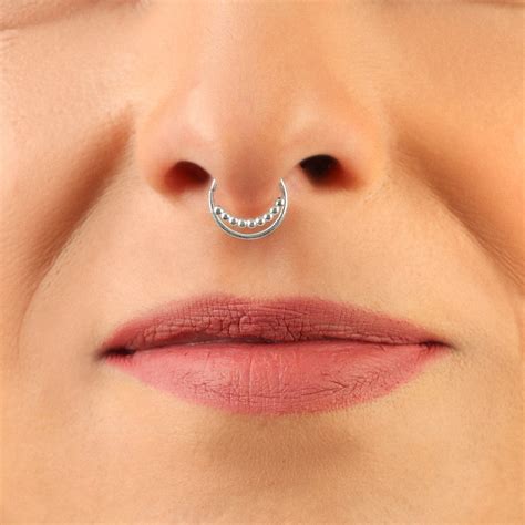 Dainty Septum Silver Septum Ring Septum Jewelry Tribal Etsy