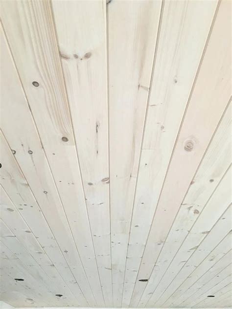 Whitewash Pine Ceiling Real White Washing And Installing The Wood