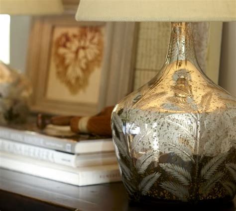 Etched Fern Mercury Glass Table Lamp Pottery Barn